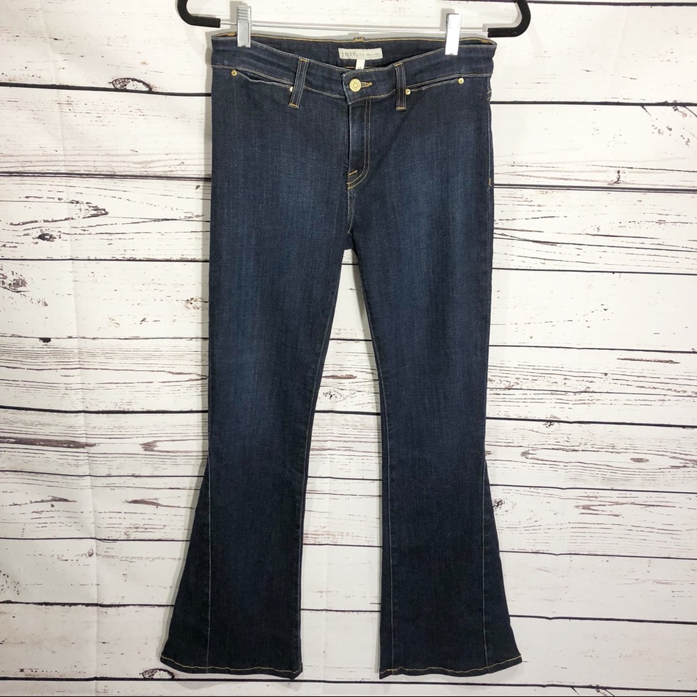 Joie Ravine Mid Rise Flare Jeans: Dark Wash